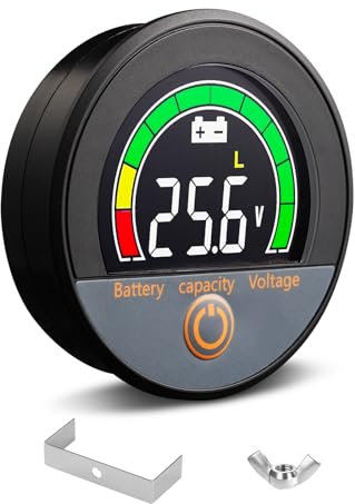 Coolschmax IP67 Batterie-Voltmeter 12-84V, sonnenlichtlesbares Display, Spannungsalarm, Offline-Speicher, energiesparende Hintergrundbeleuchtung für Lithium/LiFePO4/Blei-Säure-Batterien