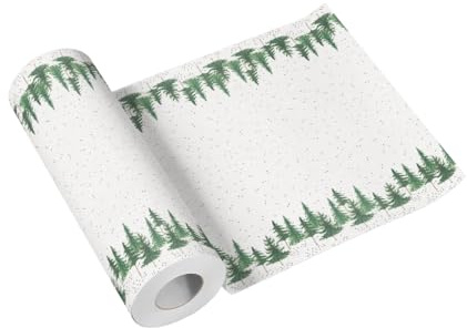 PAW - Table Runner (40 x 2400 cm) Table Decorations for Christmas, Winter | Snow, Christmas Trees, Forest I Conifer Forest Table Decorations