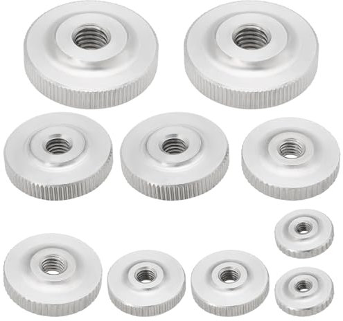 SG Store Lot de 10 écrous moletés en acier inoxydable 304 M3 M4 M5 M6 M8 - Écrou moleté fin - Pièce de rechange - Écrou de bouton de type bas - DIN 467