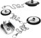 3 Pcs Universal Bath Plug,Black Rubber,40mm，Kitchen Sink Plug with Stainless Steel Chain,Bath Plug Replacement,40cm Stainless Steel Chain (3 Pack)