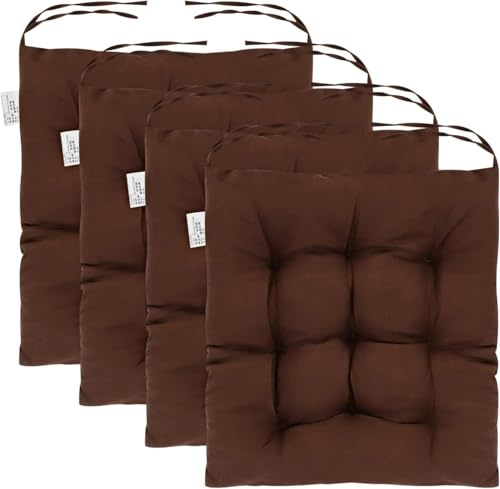 Trintion 8er Set Sitzkissen mit Bindebändern – Bequeme 40x40 cm Stuhlauflage Gartenstuhl, Esszimmerstuhl & Balkonmöbel – Atmungsaktive Polster Indoor/Outdoor