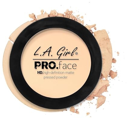 L.A. Girl PRO.Face Matte Pressed Powder, Fair – Flawless, Long Lasting Matte Finish with Sheer to Buildable Coverage and Oil Control – Vegan, Cruelty Free, Travel Compact with Mirror and Sponge
