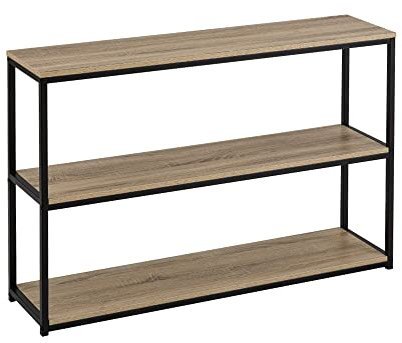 Estantería de Acero Negra con 3 baldas Moderna para salón Factory - LOLAhome