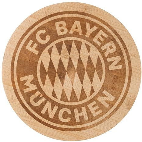 FC Bayern München Brotzeitbrettchen | Frühstücksbrett| Rund | Braun