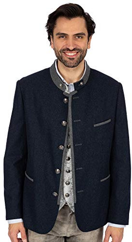 Stockerpoint Herren Quintus Trachtenjanker, blau Stein, 46