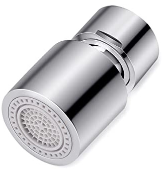 Hangrui Faucet Tap Aerator, Dual Function 360° Rotation Swivel Tap Spray Head Water Saving with Soft Bubble Stream and Strong Sprayer for Kitchen Sink Bathroom (FM22)