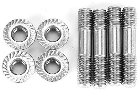 Kit de Espárragos de Escape, Tornillo de Tuercas de Brida, de Escape de Coche 4pcs Tuercas de Espárrago M8x1.25 42 Mm / 1.65 Pulgadas T25 T28