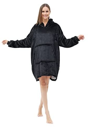 CMY Blanket Hoodie Oversized Sherpa Fleece Hoodie Blanket with Sleeves | Soft Warm Wearable Blanket Sweatshirt for Adults, Cosy Lounger Hoodie for Home, TV & Relaxing