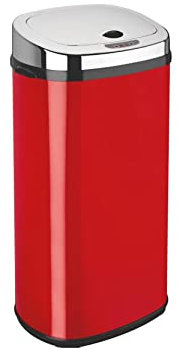 Dihl Rectangle 42L Stainless Steel Auto Sensor Kitchen Waste Dust Bin Automatic Motor RED
