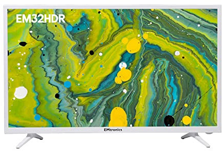 EMtronics EM32HDRW 32 inch HD LED TV with Freeview, HDMI, COAXIAL, AUX, USB Media Player, PVR Recording - White