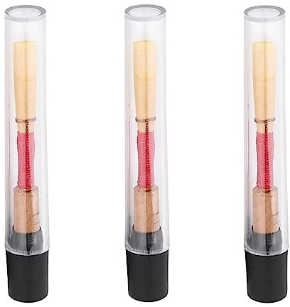 TUOREN 3Pcs Oboe Reed Medium Soft Oboe Reeds Handmade Oboe Reed for Beginners Wind Instrument Parts with Transparent Plastic Storage Box (Red)