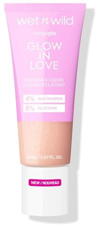 Wet n Wild Mega Glo 'Glow in Love', Illuminante Viso Liquido Arricchito con Niacinamide e Vitamina E per un Glow Naturale, Highlighter Liquido con Formula Modulabile e Leggera