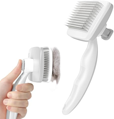 Pecute Brosse Autonettoyante pour Chien Chat Poils Longs et Courts, Enlèvement Efficace en Un Clic, jusqu'à 96% des Poils Morts et Tomentose