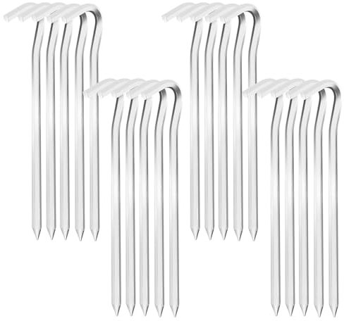 20 Stücke Zeltheringe,18 cm/7 Aluminium Vorzelt Heringe Erdnägel Häringe Zelt Heringe Erdnägel Stabil Metall Camping Zeltzubehör Heringe Silber