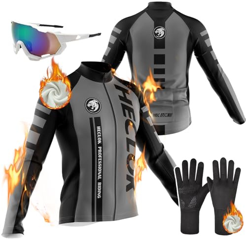 Mens Cycling Jersey, Windproof Warm Winter Cycle Tops, Long Sleeves Lightweight Thermal Bike Jacket, Windproof Bicycle Shirt for Riding, Running, Men’s Winter Cycling Jersey (TYP-8,6XL)