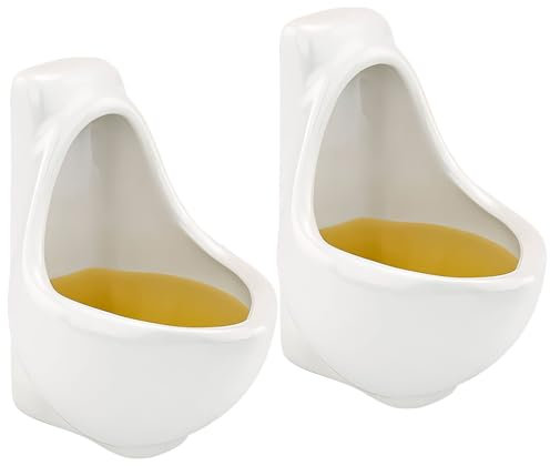 Recitem Lot de 2 verres à liqueur de toilette amusants pour hommes et femmes, cadeaux de blague pour hommes, verres à liqueur urinoir amusants