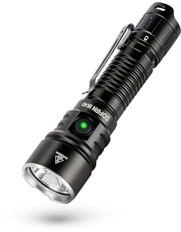 Sofirn SK40 Taschenlampe 580M Reichweite, 3200LM Taktische Taschenlampe mit Doppelknopf, 6000K, Type-C Ladung und IPX8 Wasserschutz , LED Taschenlampe für Taktik, Rettung, Camping und Abenteuer