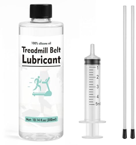Lubricante para cinta de correr, lubricante 100% de silicona para cinta de correr, aceite lubricante fácil de aplicar con tubo aplicador, adecuado para todo tipo de cintas de correr, 10 onzas