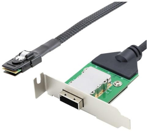 Vocdikficy Host Interno HD Mini SAS SFF-8087 una SAS HD SFF-8088 Hembra con Soporte Bajo ConexióN Al Cable Adaptador de Disco Duro 1M