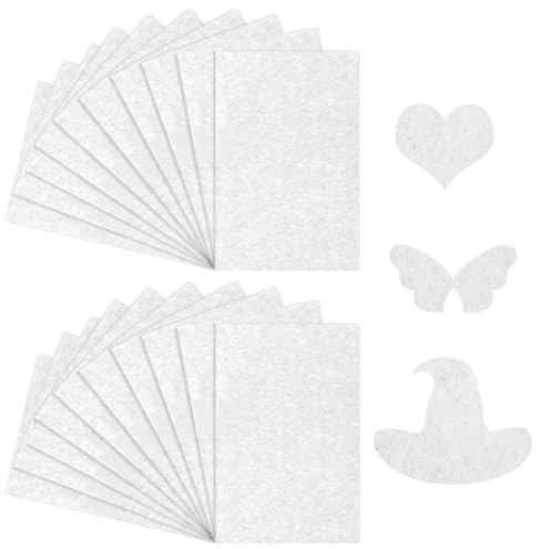 EHDWXVZM 20 Pezzi di Tessuto in Feltro Bianco, Materiali A Mano, Fatti A Mano dai Bambini, Possono Fare Decorazioni, Giocattoli, Maschere, ECC.