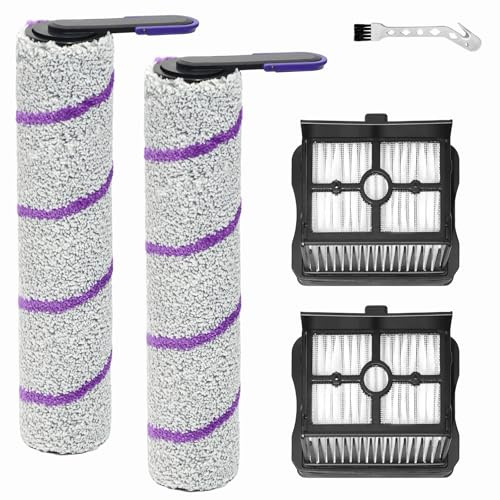 DianSung Repuestos Cepillo Rodillo Para Rowenta X-Clean 10, Para Narwal S20 Pro accesorios Aspirador en Seco y Húmedo, 2 Cepillos + 2 Filtros + Cepillo Limpiador