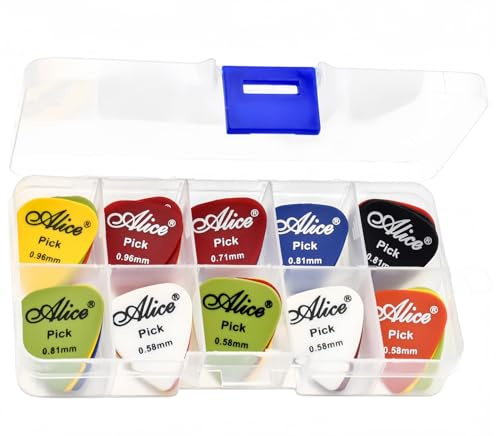 Zhenghebuy 30 Piezas Púas para Guitarra Acústica,Púas de Celuloide Puas de Guitarra Electrica,Gutar Picks Juego para Guitarra Acústica,Eléctrica,Ukelele,Clásica,Bajo(0,58/0,71/0,81/0,96/1,2/1,5 mm)