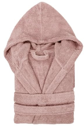 TRAMAS+ Albornoz de Baño Unisex 100% Algodón 450 GR con Capucha Dos Bolsillos y Cinturón Ajustable Alta Absorción Secado Rápido Certificado OEKO TEX - XL, Rosa Keike