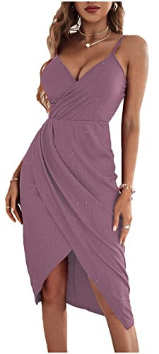 Beaufident Femme Robe de Soirée Longue Col en V Robe Cérémonie pour Mariage Invité Cocktail Chic Vintage