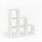 KOMTO Treppenregal Stufenregal - Raumteiler Regal Bücherregal mit 6 Fächern 30x30 cm Würfelregal | Bookshelf Weiß Vexo
