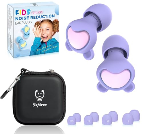 Kids Ear Plugs (6+yrs) - Reusable Everyday Noise Relief Earplugs for Small Ear Canal, Kids Ear Protection for Concerts, Travel, Focus, Socializing, School, Sleep, Sensitivity –26 dB Noise Reduction