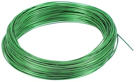 PATIKIL 1 mm bonsaitråd, 1 rulle anodiserad aluminium blommig tråd, 29 meter, för fastsättning av trädgårdsgrenar, träd, bonsaibildning, grön