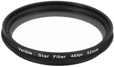 sourcing map 52mm Variable Star Filter, Starburst Lens Filter 4-8 Points Sparkle Effect Camera Lens Filters for Night Scenery Glassworks,1Pcs