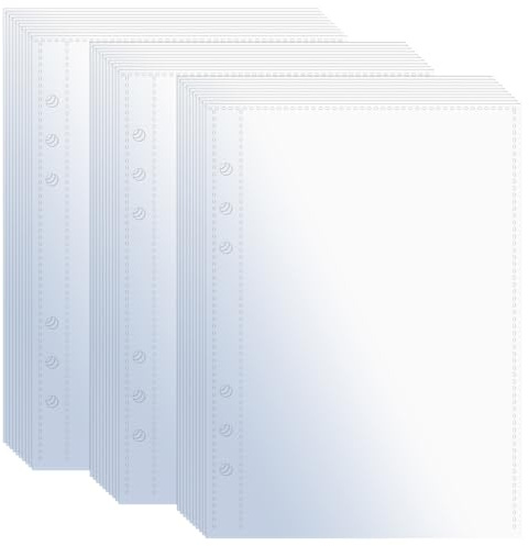 30 Pack 60 Pockets A5 Binder, A5 Plastic Sleeves, 5x7'' A 5 6 Ring Binder, Photocard Sleeves Top Loading, Double Sided Photo Pages, A 5 Binders Inserts for Photos Postcards Cards