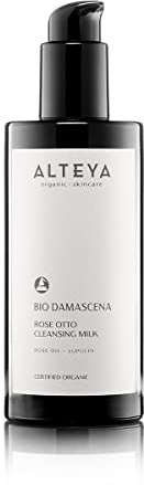 Alteya Organics Cleansing Milk Certified Organic Skin Care 6.8 Fl Oz/200 mL Bio Damascena Award-Winning Face Cleanser With Organic Bulgarian Rose Oil Purifying, Balancing and moisturizing