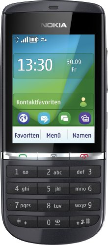 Nokia Asha 300 Handy (6,1 cm (2,4 Zoll) Display, Touchscreen, 5 Megapixel Kamera) Graphite