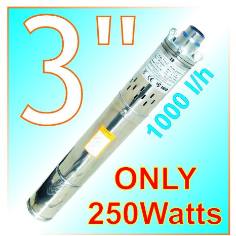 Tiefbrunnenpumpe Brunnenpumpe IBO 3 SCR 0,25kW 230V 3 Zoll 250 W 1020 L/H