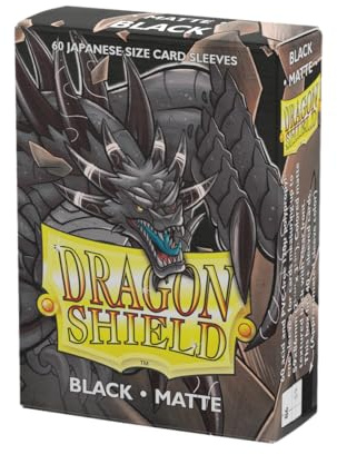 Dragon Shield | Japanese Size Card Matte Sleeves | 60 CT - Smooth & Tough Premium TCG Sleeves - Compatible with Yu-Gi-Oh, Naruto, Cardfight & Vanguard | Black