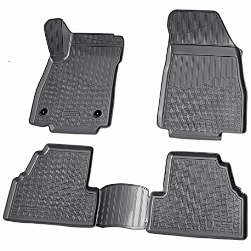 Recambo 3D Gummi Fußmatten kompatibel für OPEL Mokka | Mokka X | BJ 2012-2019 | Auto Gummimatten | Passgenau | mit Rand | schwarz
