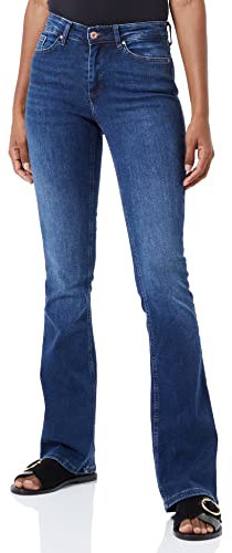 ONLY Damen Onlblush Mid flared Dnm Tai021 Noos Jeans, Dark Blue Denim, M / 32L EU