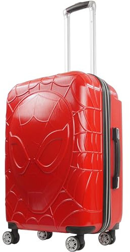 FUL Marvel Spider-Man Rollgepäck, geformter Hartschalenkoffer mit Rollen, Rot/Ausflug, einfarbig (Getaway Solids), 25 Inch, Marvel Spider-Man Rollgepäck, geformter Hartschalenkoffer mit Rollen