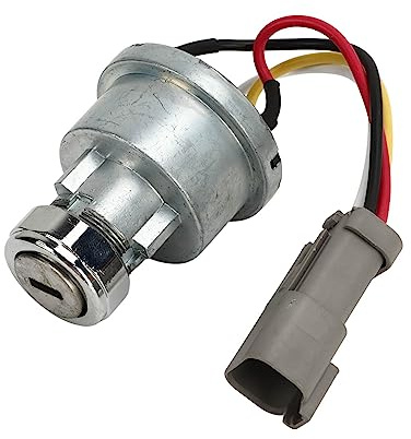 Tbest Interruptor de Encendido con 2 Llaves, Interruptor de Encendido de Arranque Interruptor de Llave de Encendido Aleación de Aluminio 1107887 para Caterpillar 906H 906H2 906K 906M
