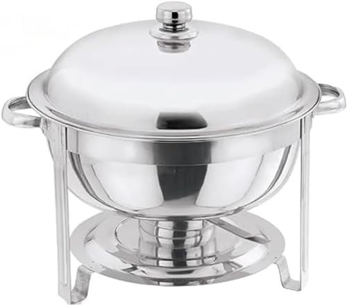 Stainless Steel Round Chafing Dish with Food Pan Fuel Holders for Catering, Partys, Home Buffet Food Warmer (Stainless Steel Lid - 8.5 LTR.)