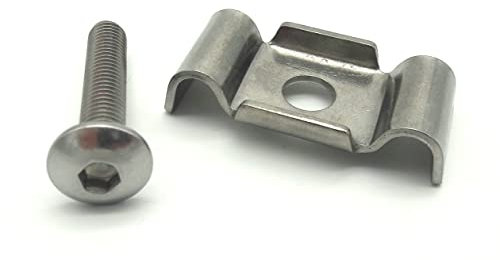 Befestigung Set Halterung Doppelstabmattenzaun Gartenzaun Klemmlasche Zaun Pfosten + Schraube 20 Stück für 6/5/6 und 8/6/8 Stabstärke geeignet.