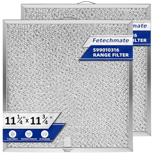 S99010316 99010316 Range Hood Grease Filter 11-1/4 x 11-3/4 Fit for Br-oan Nu-tone Ken-more Range Stove by Fetechmate Replace 990721400A, 990721400, WA65AF, NTK7450000 2 PACK