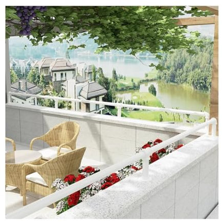 Generisch Pasamanos de aluminio para escaleras y balcones, elevador de altura de barandilla, para tejados de terraza, no requiere soldadura, pared de 75 cm, color negro