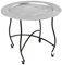 Riess Ambiente Runder Couchtisch MARRAKESCH - 60cm - Silber - Teetisch abnehmbares Tablett klappbar
