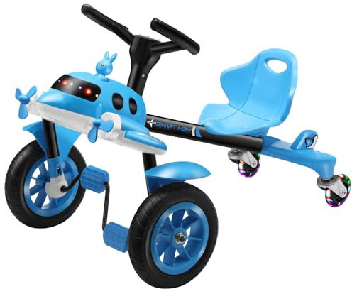 Kinderfahrzeug mit 4 Rädern, Drifting Racer Fahrspaß, Tretfahrzeuge für Kinder ab 3 Jahren – 360° Drehräder, Verstellbarer Sitz, Indoor & Outdoor Rutscher Spielzeug Geschenk