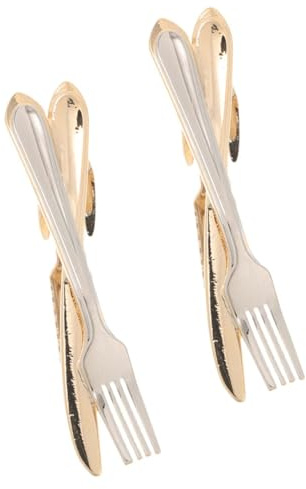 VOSAREA Fermaglio Cravatta Uomo 2 Pezzi in Rame Design Posate Unico e Minimalista, Resistente All'usura, per Matrimoni e Riunioni Professionali