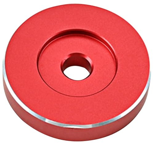 Cabilock Adaptador de Plato Giratorio de Metal para Tocadiscos, Accesorio Rojo Pequeño para Vinilos, Instalación Sencilla para Entusiastas del Fonógrafo en Ambiente Doméstico