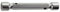 FACOM Doppelter Rohrsteckschlüssel 6 Kant,SW 30x32,Länge 200 mm, 1 Stück, 97.30X32